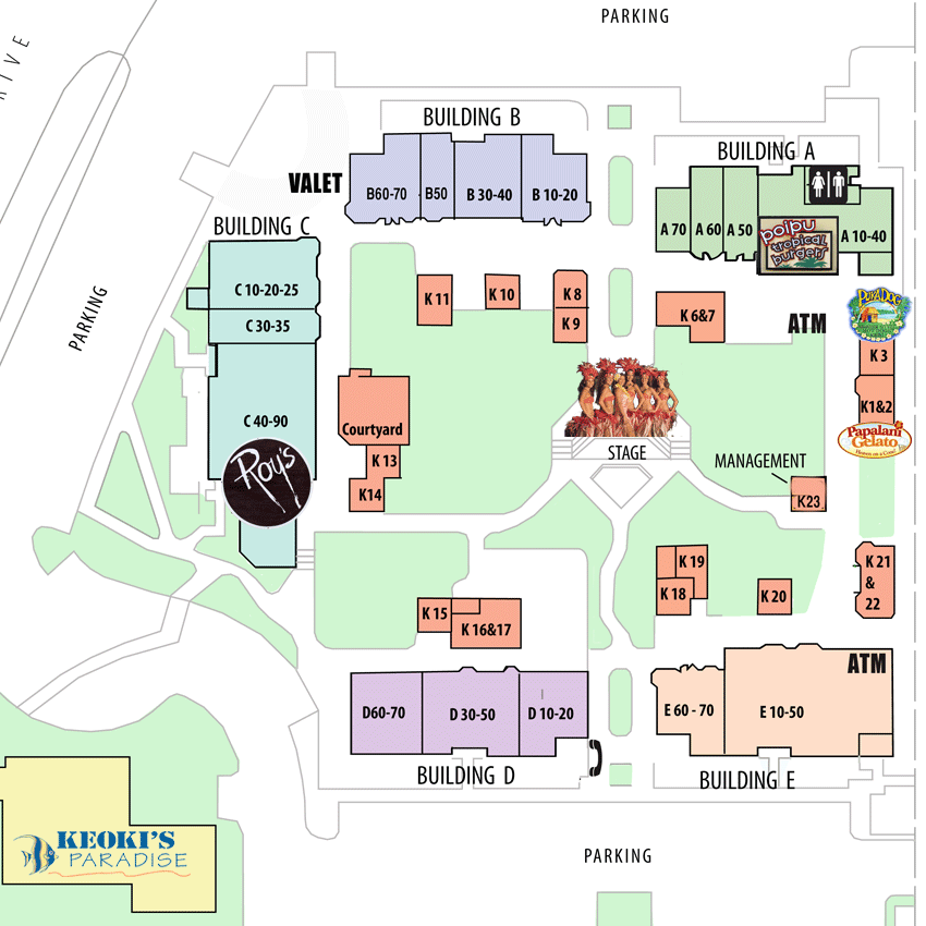 Poipu Shopping Village Center Map Poipu Shopping Village Center Map